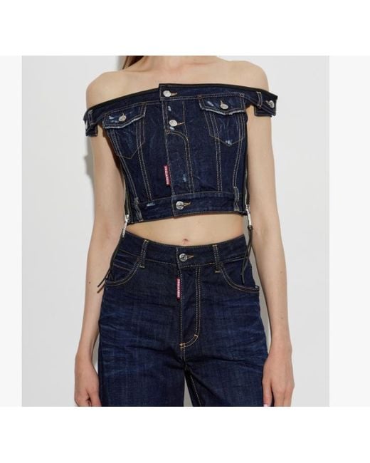 DSquared² Blue Dark Upside Top