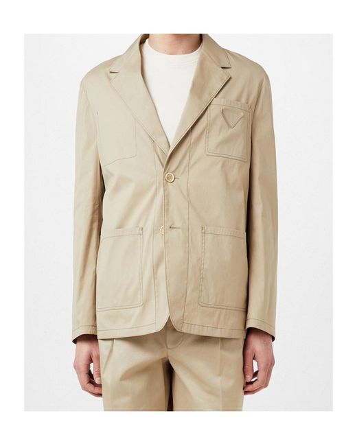 Prada Natural Triangle Patch Blazer for men