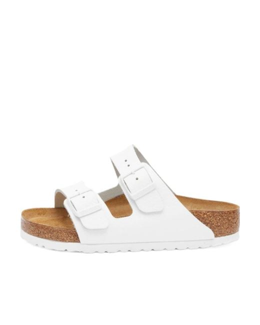 Birkenstock White Arizona Double Strap Slip-On Sandals