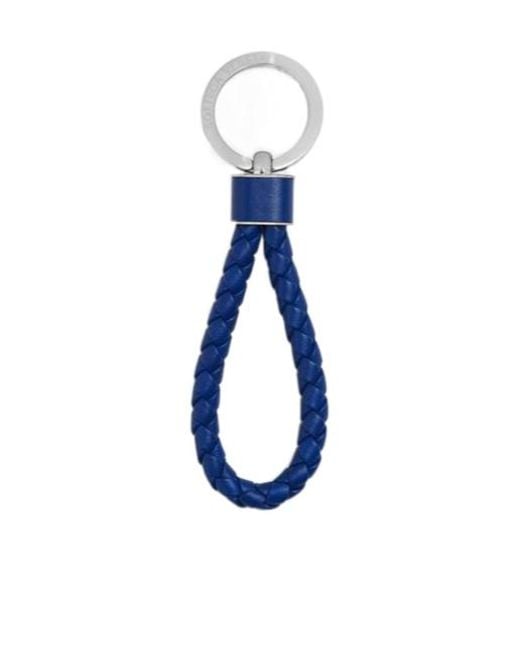 Bottega Veneta Blue Intreccio Key Ring for men