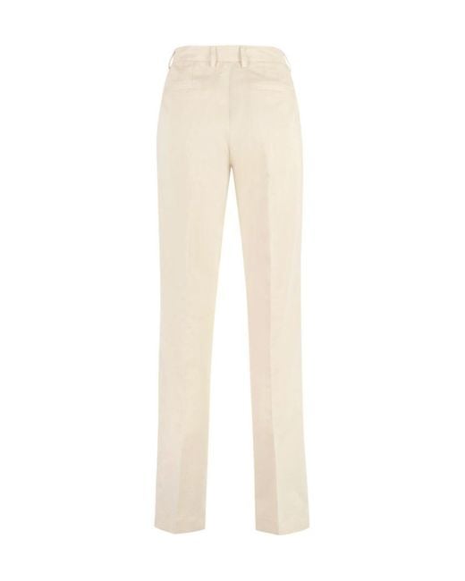 PT01 White High-Waisted Straight Trousers
