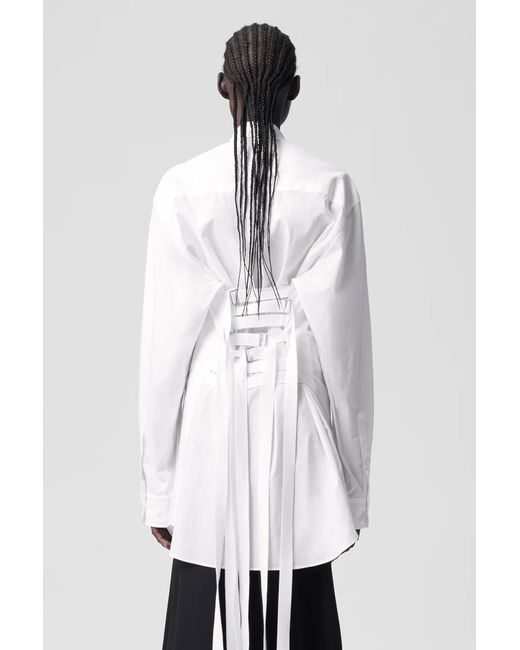 Ann Demeulemeester White Dete Long Pocket Shirt