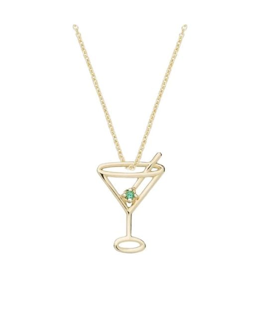 Aliita Metallic Martini Pendant Necklace