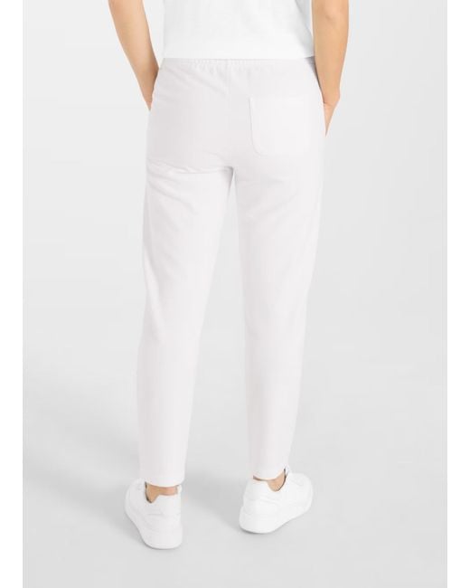 Juvia White Drawstring Waist Casual Pants