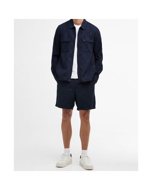 Barbour Blue Zippered Long-Sleeved Casual Jacket for men
