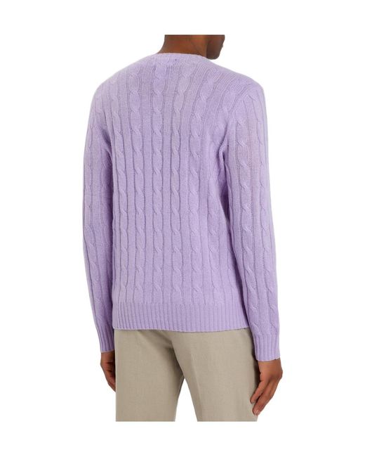 Polo Ralph Lauren Purple Cable-Knit Cashmere Jumper for men