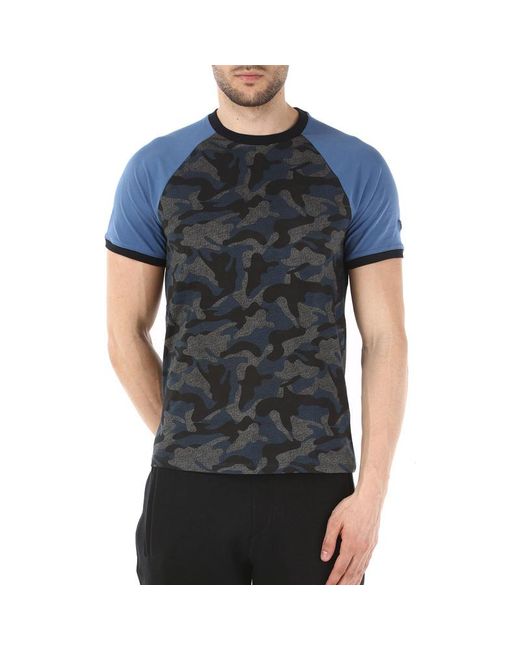 Armani Jeans Blue Camouflage T-Shirt for men