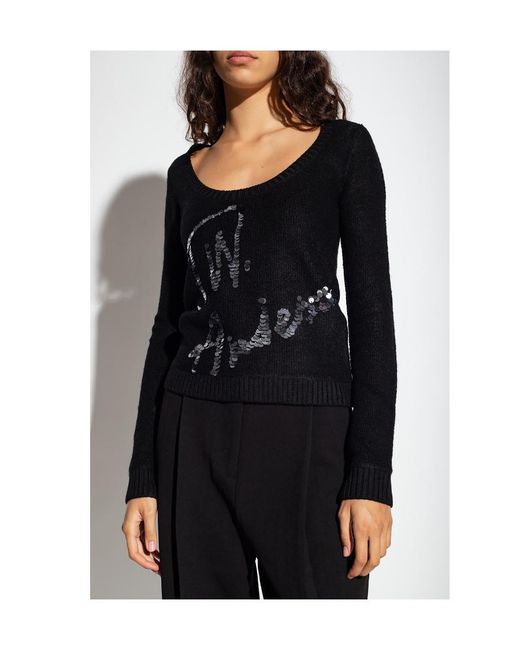 J.W. Anderson Black Jw Anderson Sequin Embellished Knitted Jumper