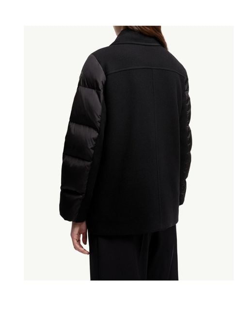 Moncler Black Chaillo Wool Down Coat