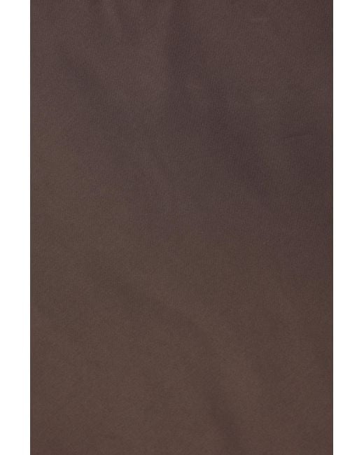Rick Owens Brown Ribbed Gathered Maxi Skirt