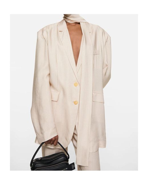 Acne Natural Single-Breasted Suit Jacket