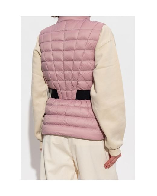 Moncler Pink Logo Patch Zip-Up Padded Vest