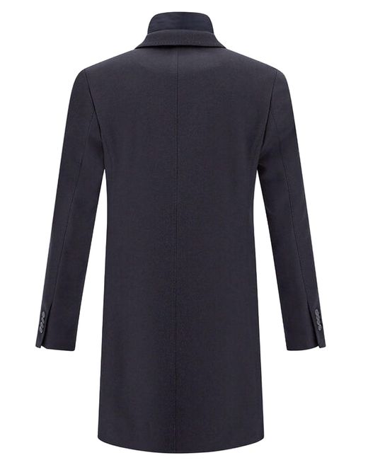 Herno Blue Single-Breasted Layered Coat for men