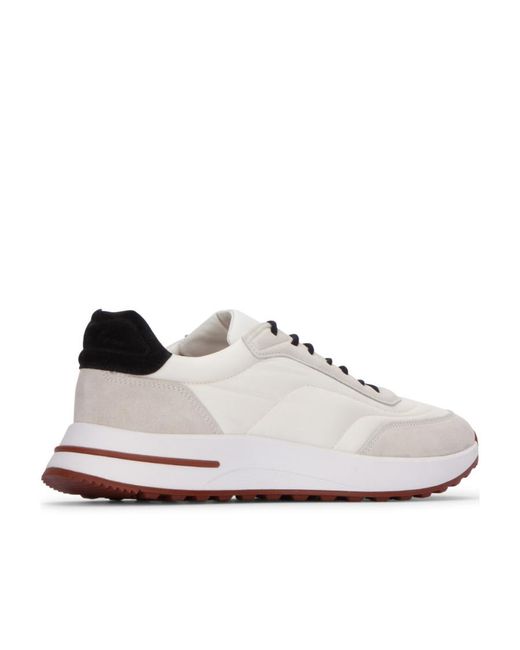 Loro Piana White Week End Walk Logo-Lace-Up Casual Sneakers for men
