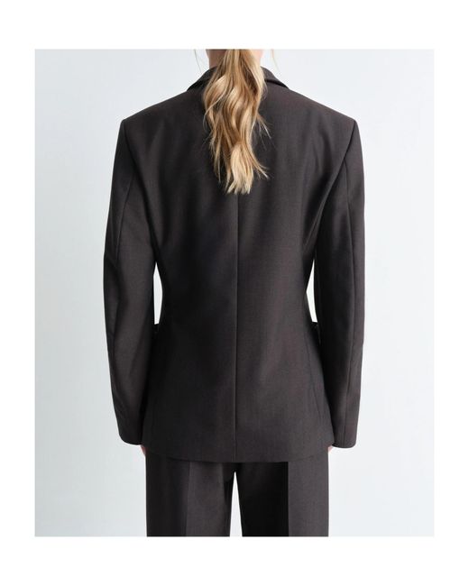 Lemaire Black Long-Sleeved Double-Breasted Blazer