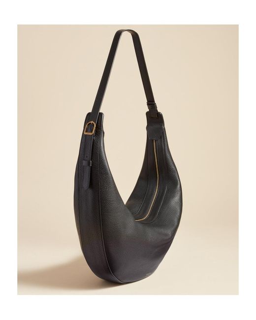 Khaite Black Augustina Zipped Hobo Bag