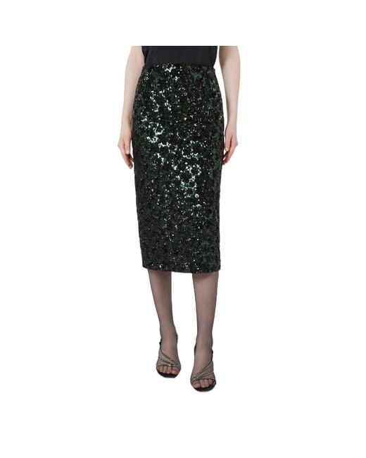 Max Mara Black Back-Slit Skirt