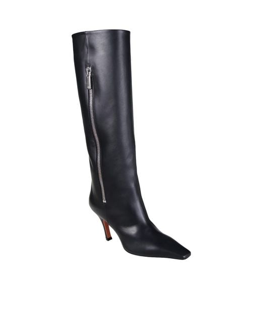 AMINA MUADDI Black Pointed-Toe Boots