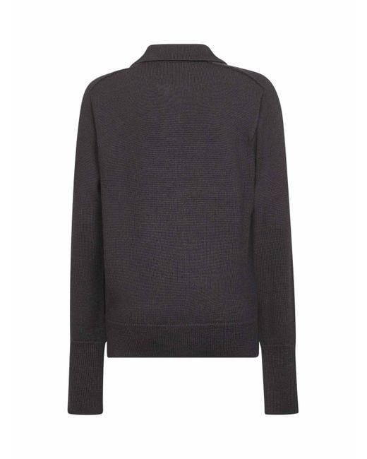 Studio Nicholson Black Ribbed Polo Knitwear
