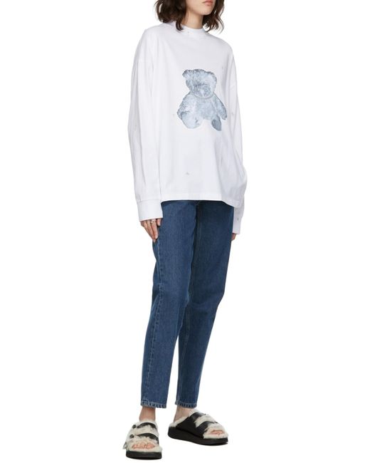 we11done White Teddy Bear Cotton Sweatshirt
