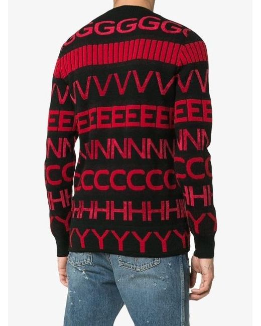 Givenchy Red Alphabetical Sweater for men