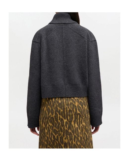 Ganni Blue Wool Turtleneck Jumper