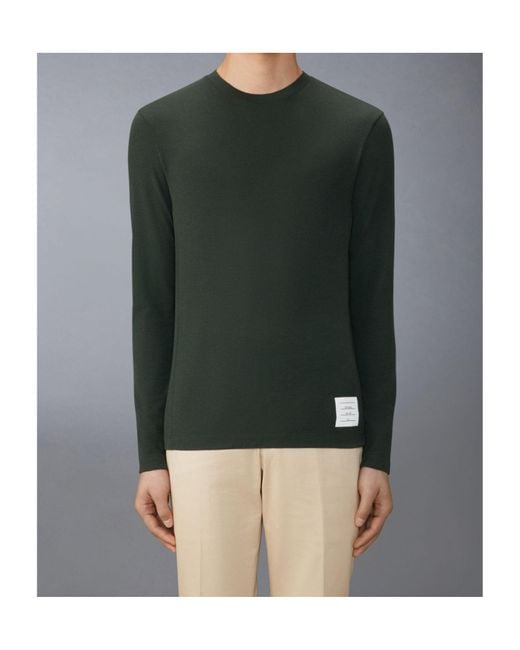 Thom Browne Green Jersey-Bar T-Shirt for men