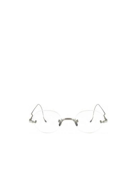 Thom Browne White Eyewear Round Frame Glasses