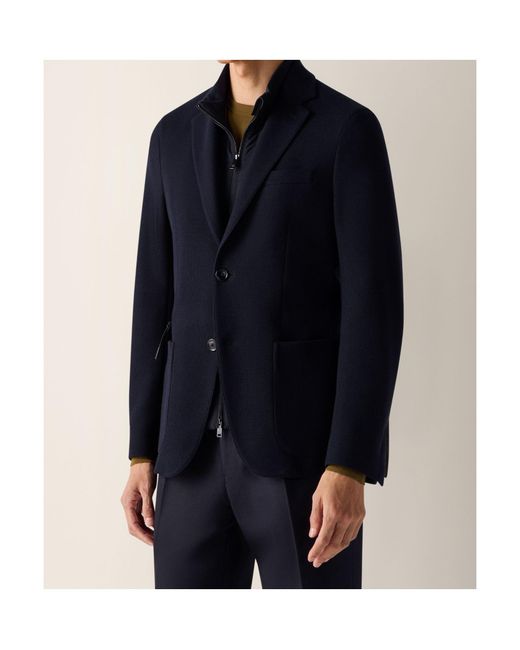 Zegna Blue Flap-Pocket Blazer for men
