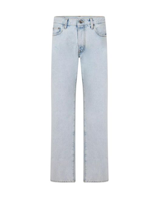Off-White c/o Virgil Abloh Blue Diagonal Slim Jeans for men