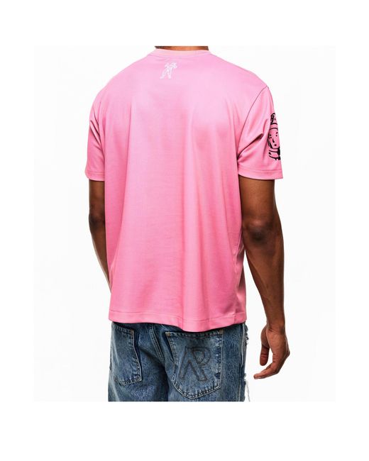 BBCICECREAM Pink Logo Short-Sleeved T-Shirt for men