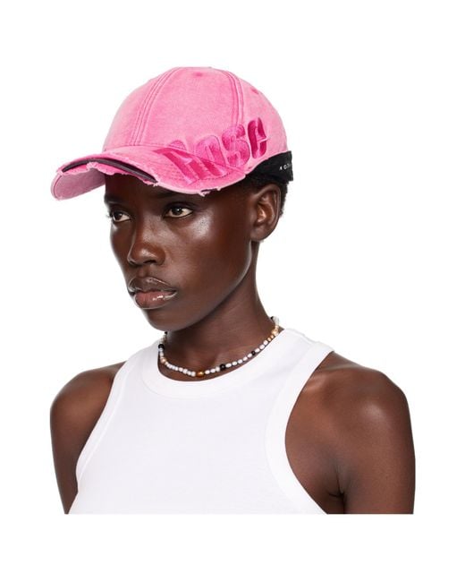 Martine Rose Pink Roll Back Baseball Cap