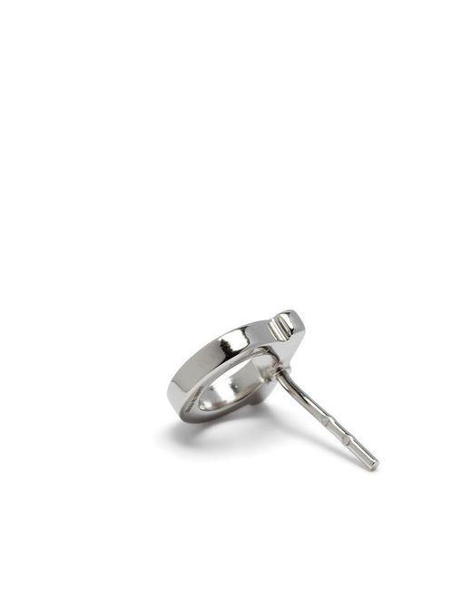 Ferragamo White Ferragamo Gancini Stud Earrings