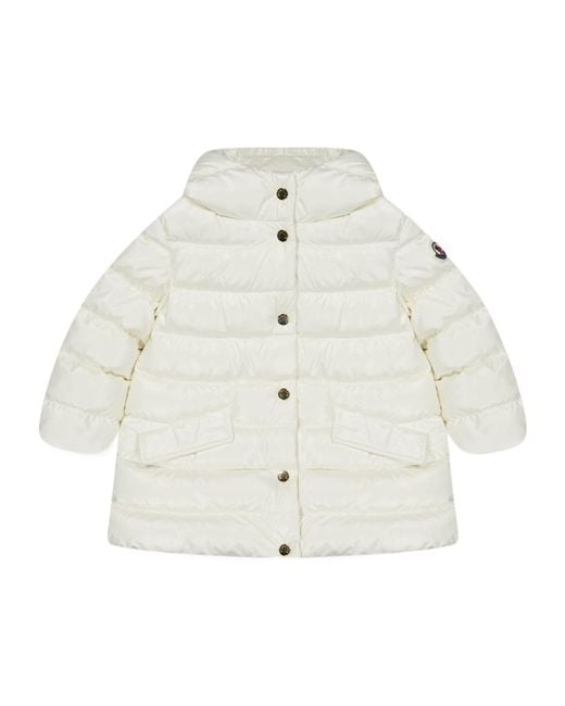 Moncler White Ibida Logo Down Jacket
