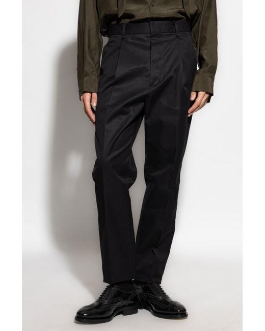 DSquared² Black One Pleat Pants for men