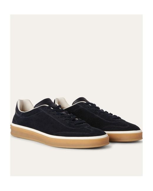 Loro Piana Blue Low-Top Lace-Up Sneakers