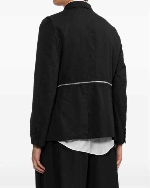 Comme des Garçons Black Zipper Detail Suit Jacket for men