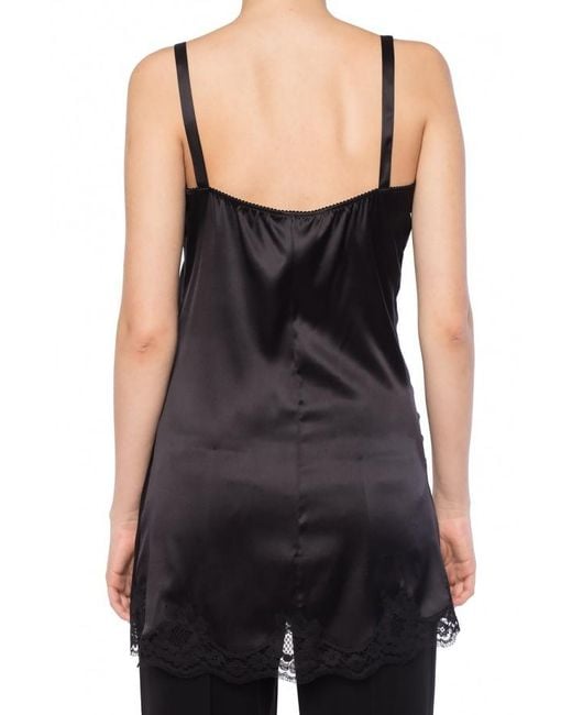 Dolce & Gabbana Black Lace Detailed Slip Dress