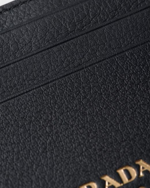 Prada Black Leather Card Holder for men
