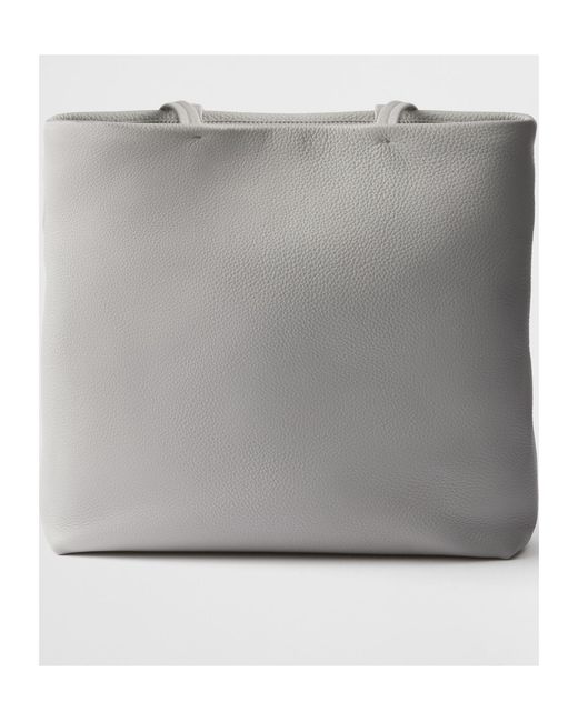 Prada Gray Large Leather Tote Bag