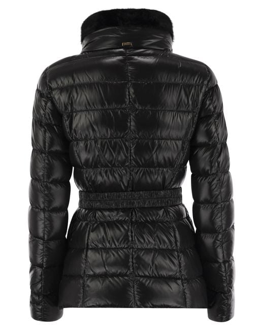 Herno Black Hooded Down Jacket