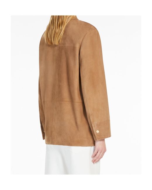 Max Mara Brown 'S Fresia Buttoned Long-Sleeved Overshirt
