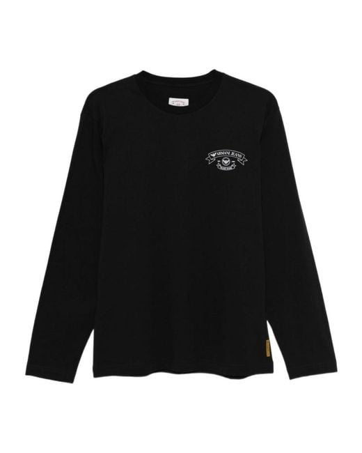 Emporio Armani Black Logo Long Sleeve T-Shirt for men