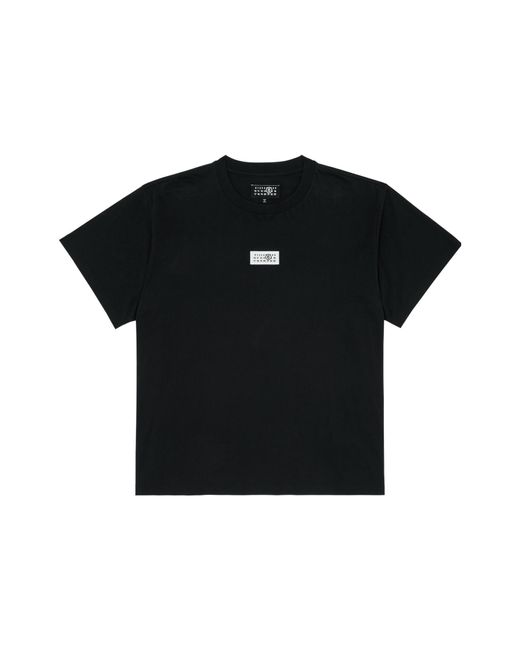 MM6 by Maison Margiela Black Numbers Motif-Patch Crewneck T-Shirt for men