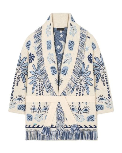 Alanui Blue Echoes Of The Island Cardigan
