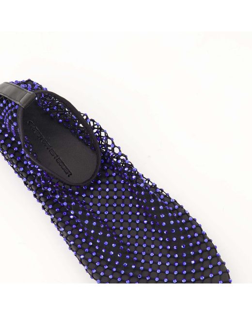 Christopher Esber Blue Minette Embellished Ballet Flats