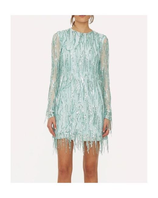 ROTATE BIRGER CHRISTENSEN Blue Long Sleeve Mini Dress