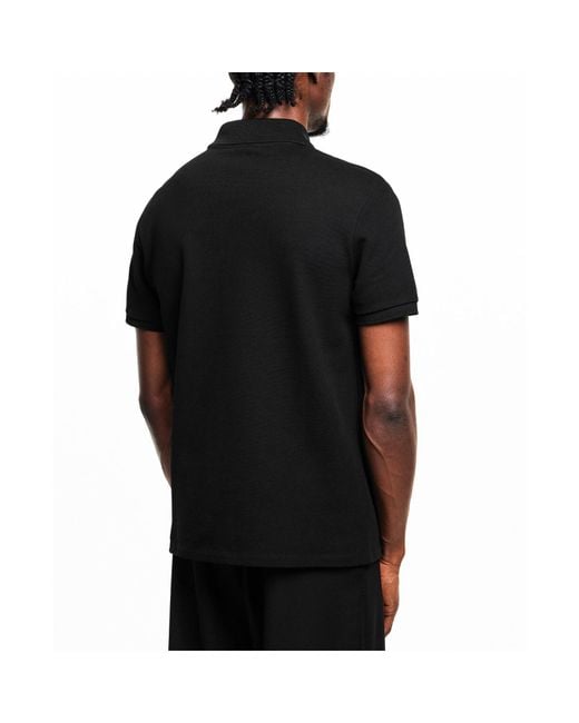 Balmain Black Classic Solid Color Polo Short Sleeve for men