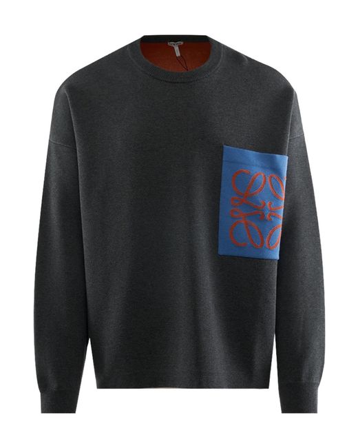 Loewe Black Anagram Pocket Sweater for men
