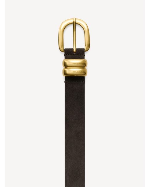 By Malene Birger White Zoira Suede-Buckle Belt